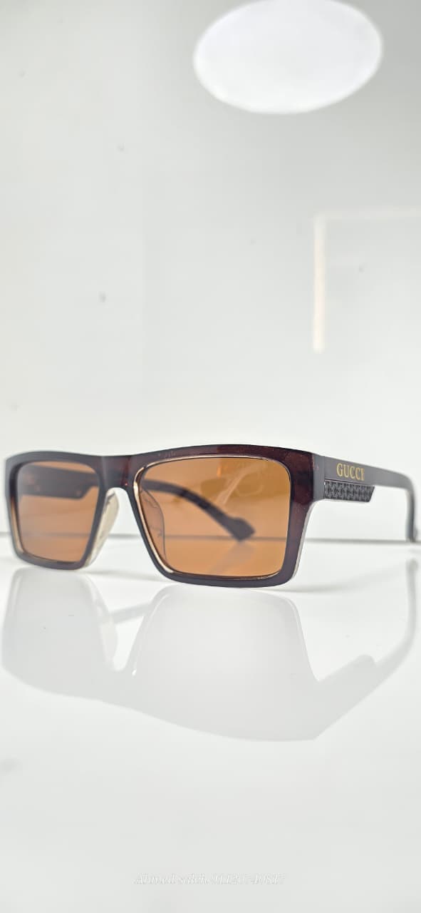 GUCCI Square Polarized Sunglasses with Diamond-Cut Detail