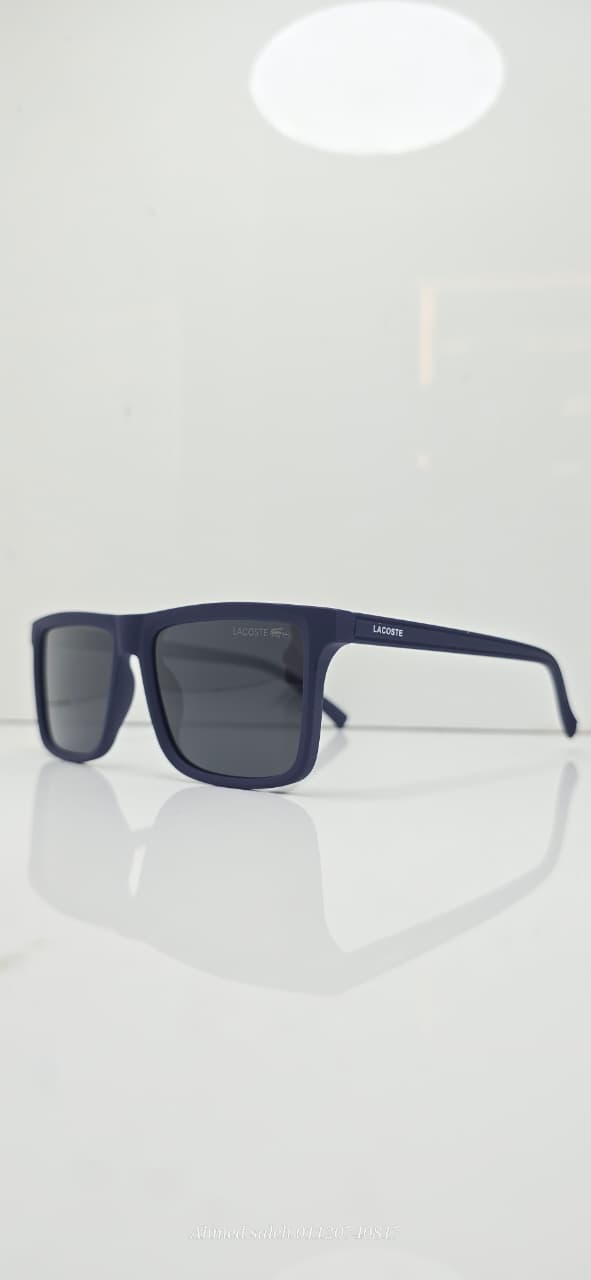 LACOSTE Minimalist Sport Sunglasses - Matte Navy Blue & Polarized Lenses