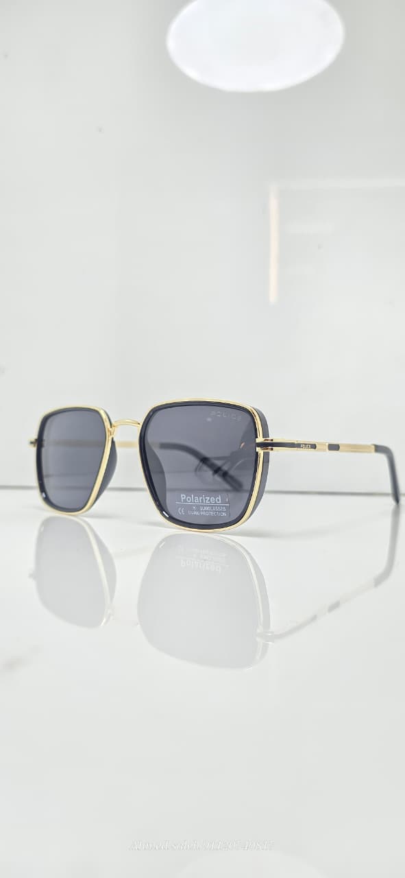 POLARIZED Police Sunglasses Rectangular Metal Frame.