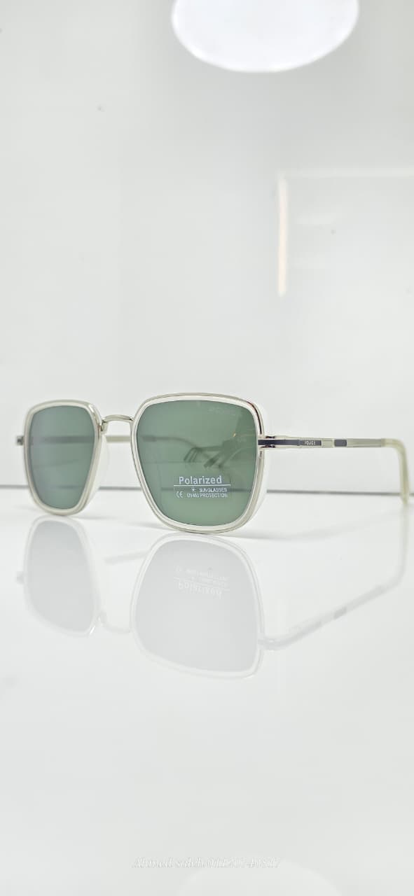 POLARIZED Police Sunglasses Rectangular Metal Frame.
