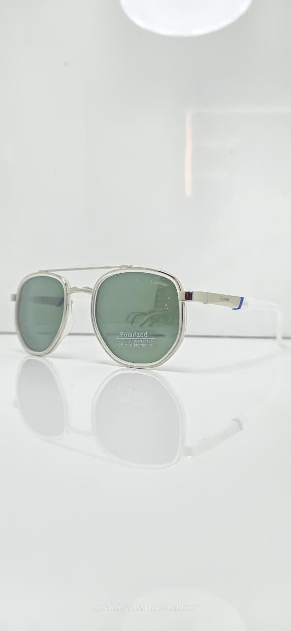 POLARIZED Cartier Sunglasses Double Bridge Aviator METAL FRAME  .
