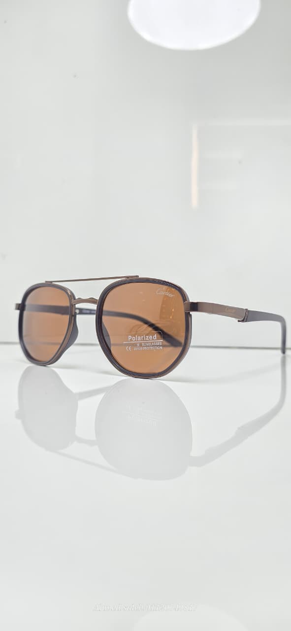 POLARIZED Cartier Sunglasses Double Bridge Aviator METAL FRAME  .
