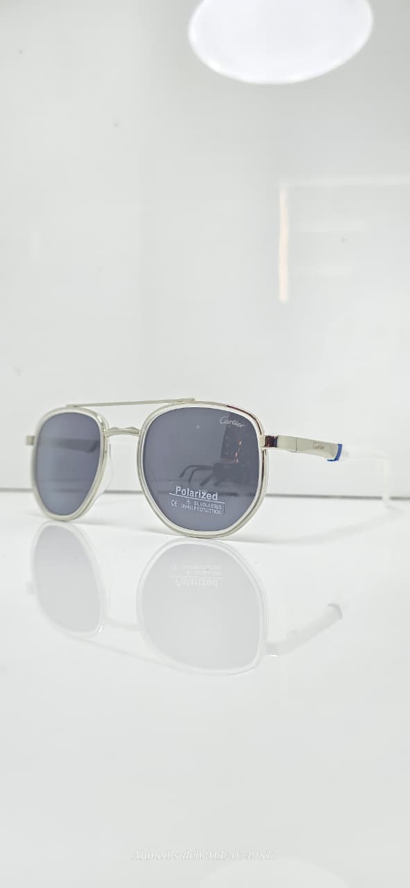 POLARIZED Cartier Sunglasses Double Bridge Aviator METAL FRAME  .