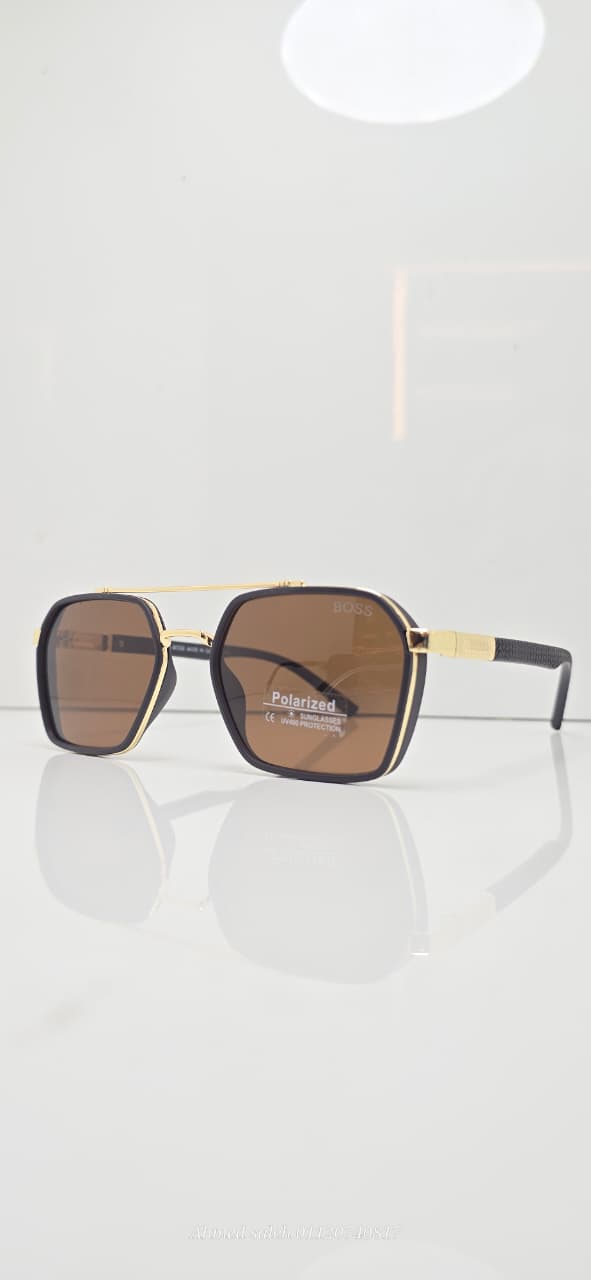 POLARIZED BOSS Sunglasses Double Bridge METAL FRAME  .