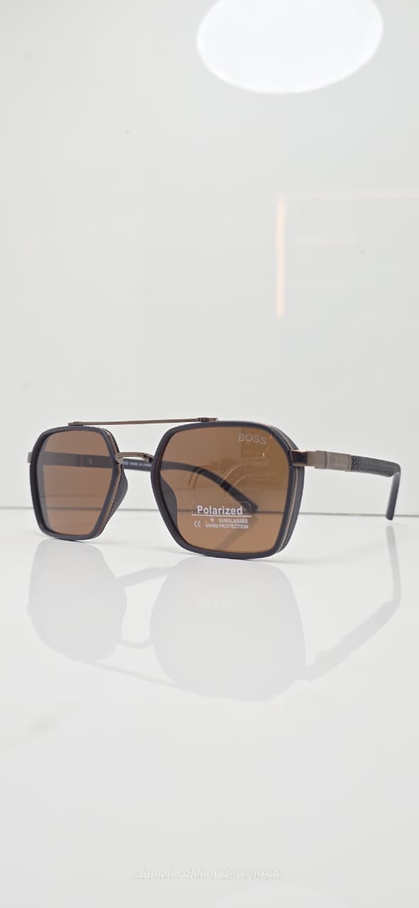 POLARIZED BOSS Sunglasses Double Bridge METAL FRAME  .