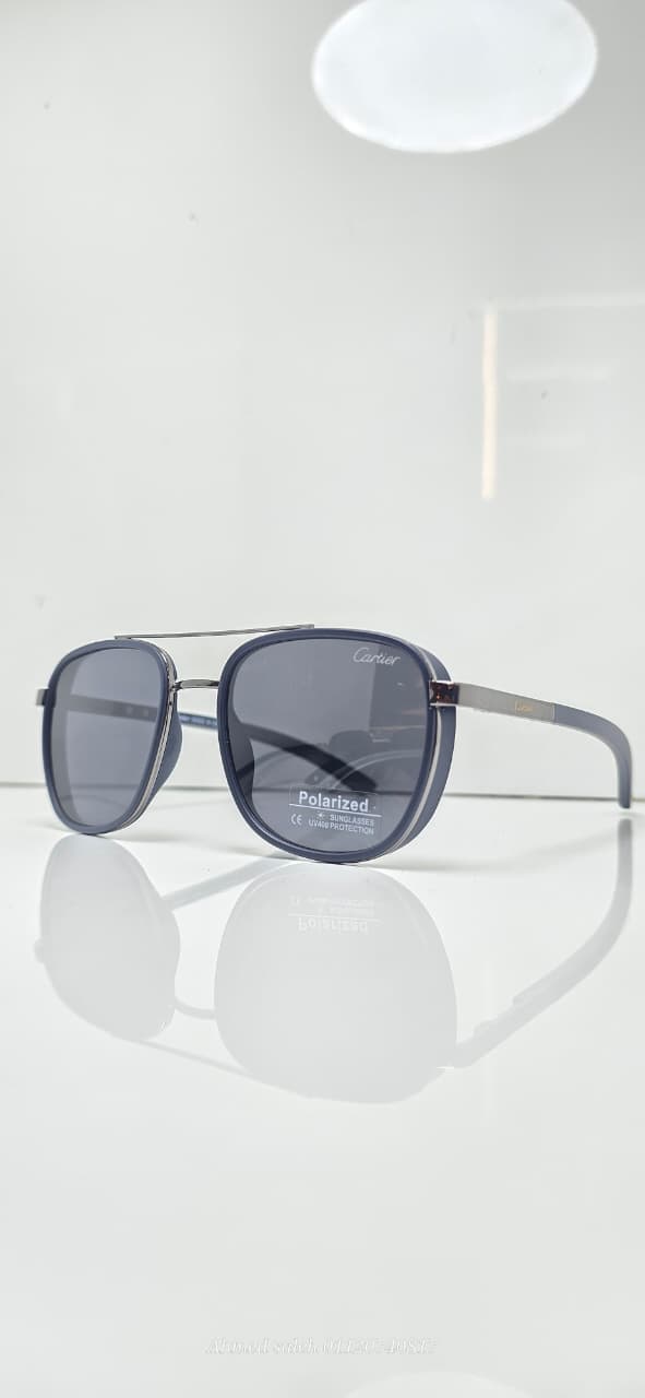 POLARIZED CARTIER Sleek Rectangular Metal Frame.