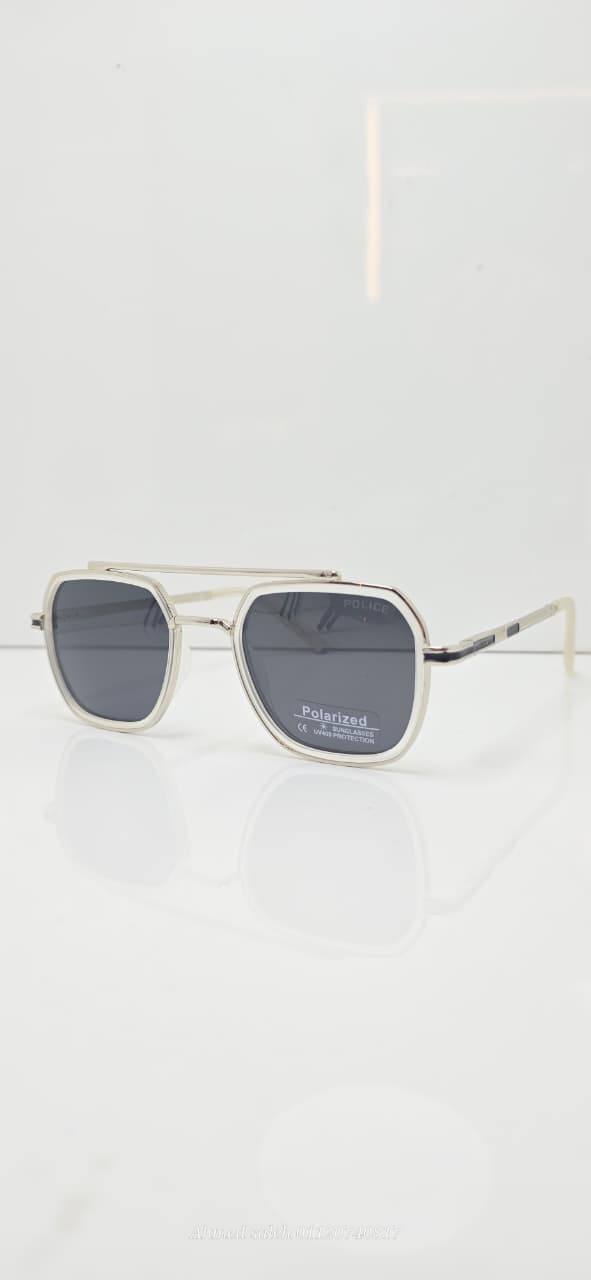 POLARIZED POLICE Round Aviator/Pilot Metal Frame.