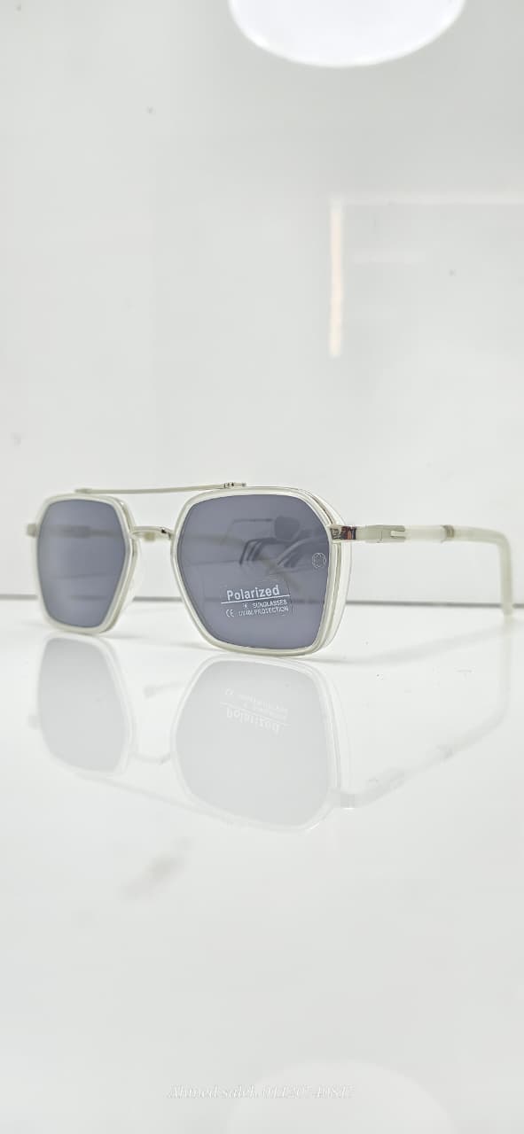 POLARIZED MONT-BLANC Modern Half-Rim/Semi-Rimless Pilot METAL FRAME .