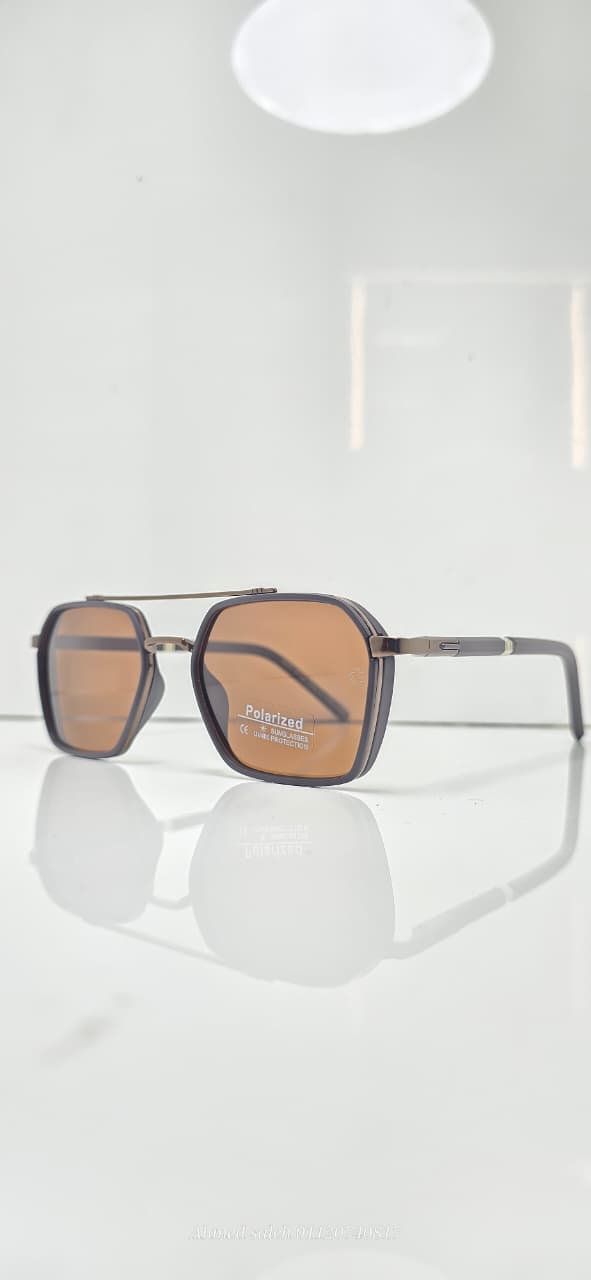 POLARIZED MONT-BLANC Modern Half-Rim/Semi-Rimless Pilot METAL FRAME .