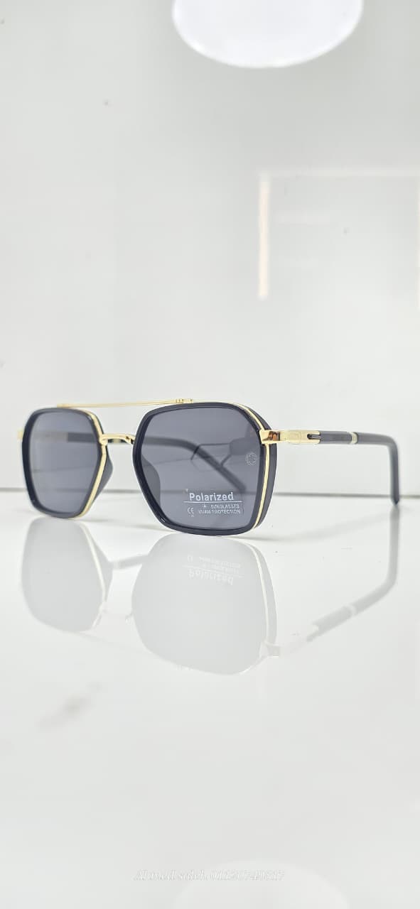 POLARIZED MONT-BLANC Modern Half-Rim/Semi-Rimless Pilot METAL FRAME .