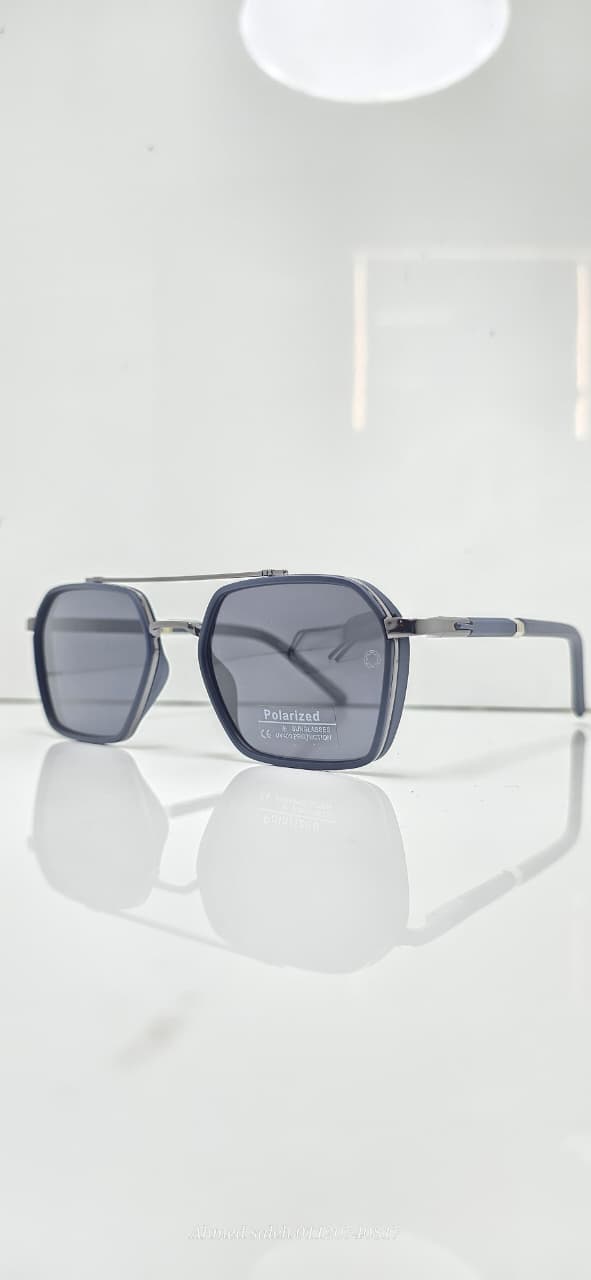 POLARIZED MONT-BLANC Modern Half-Rim/Semi-Rimless Pilot METAL FRAME .