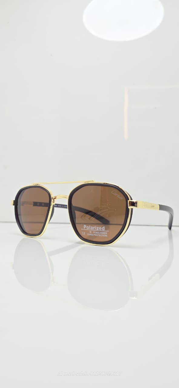 POLARIZED CARTIER Square/Rectangular Pilot Double Bridge METAL FRAME .