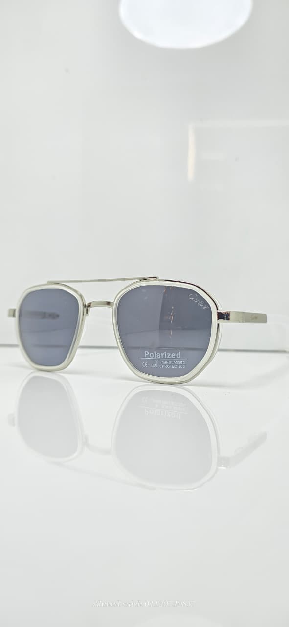 POLARIZED CARTIER Square/Rectangular Pilot Double Bridge METAL FRAME .