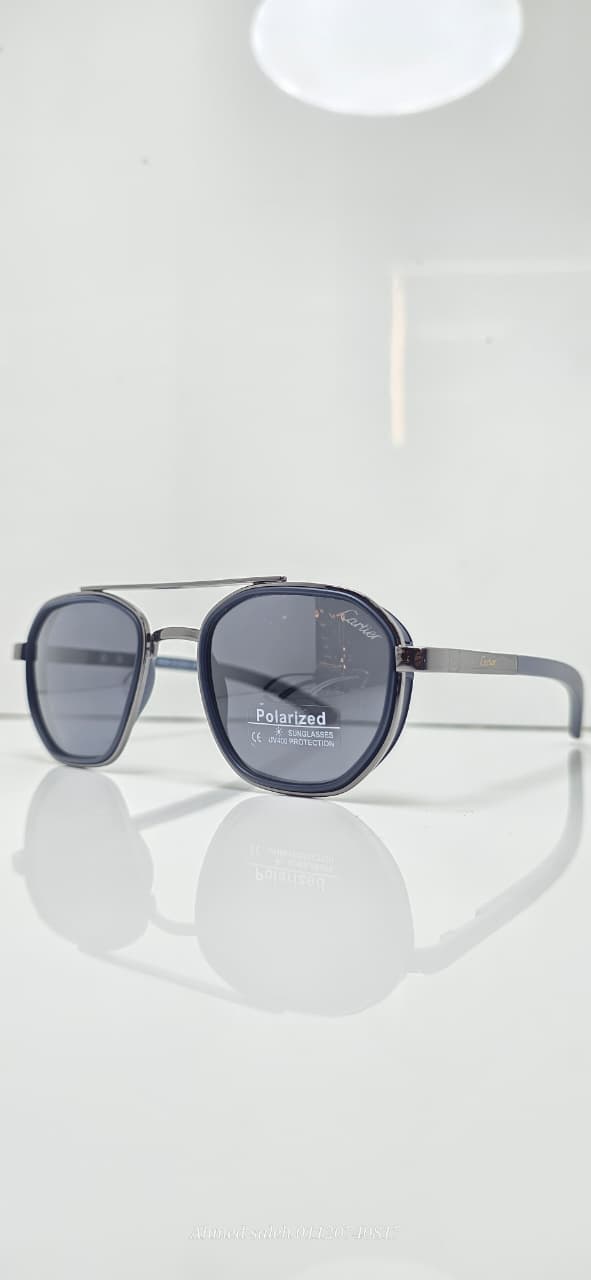 POLARIZED CARTIER Square/Rectangular Pilot Double Bridge METAL FRAME .