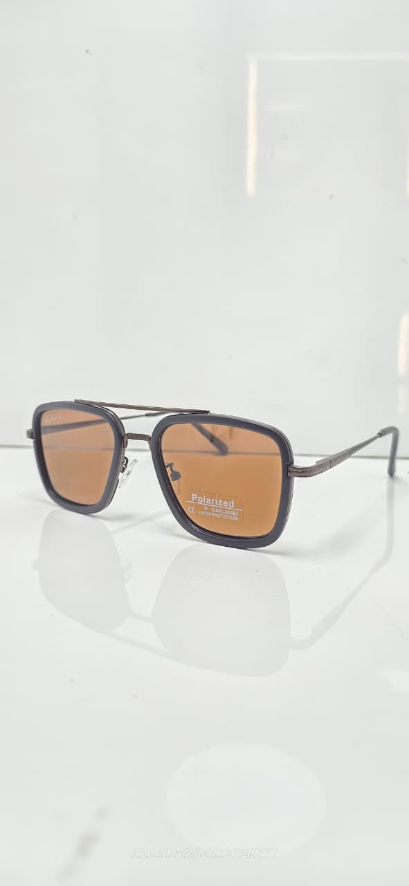 POLARIZED RAY-BAN Square Pilot / Geometric Double Bridge METAL FRAME .