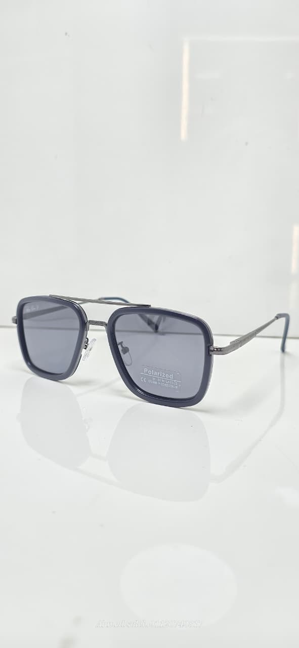 POLARIZED RAY-BAN Square Pilot / Geometric Double Bridge METAL FRAME .
