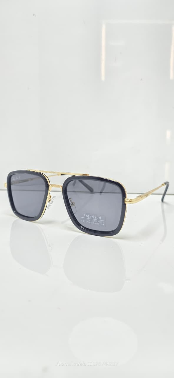 POLARIZED RAY-BAN Square Pilot / Geometric Double Bridge METAL FRAME .