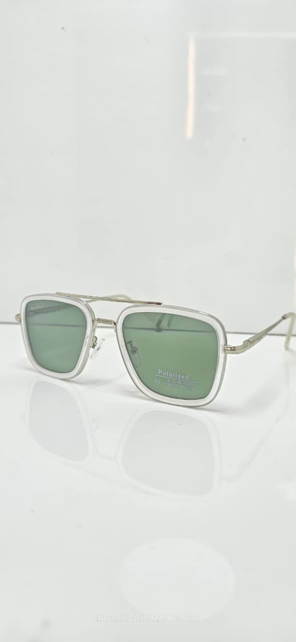 POLARIZED RAY-BAN Square Pilot / Geometric Double Bridge METAL FRAME .
