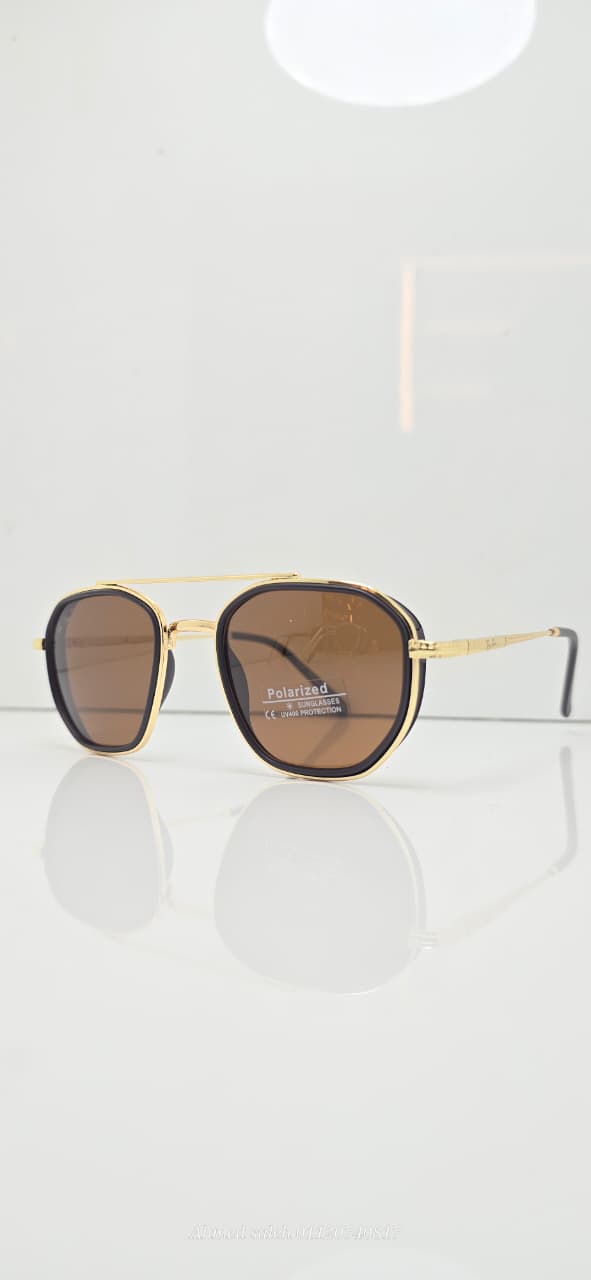 POLARIZED RAY-BAN Geometric/Pilot Double Bridge METAL FRAME .