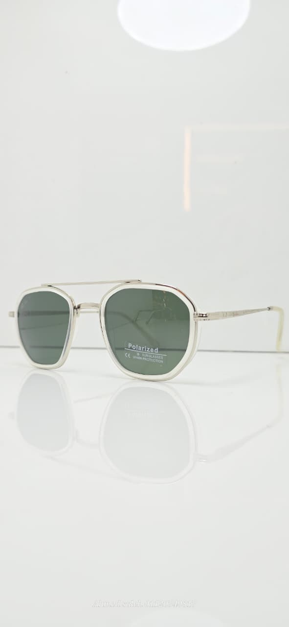 POLARIZED RAY-BAN Geometric/Pilot Double Bridge METAL FRAME .