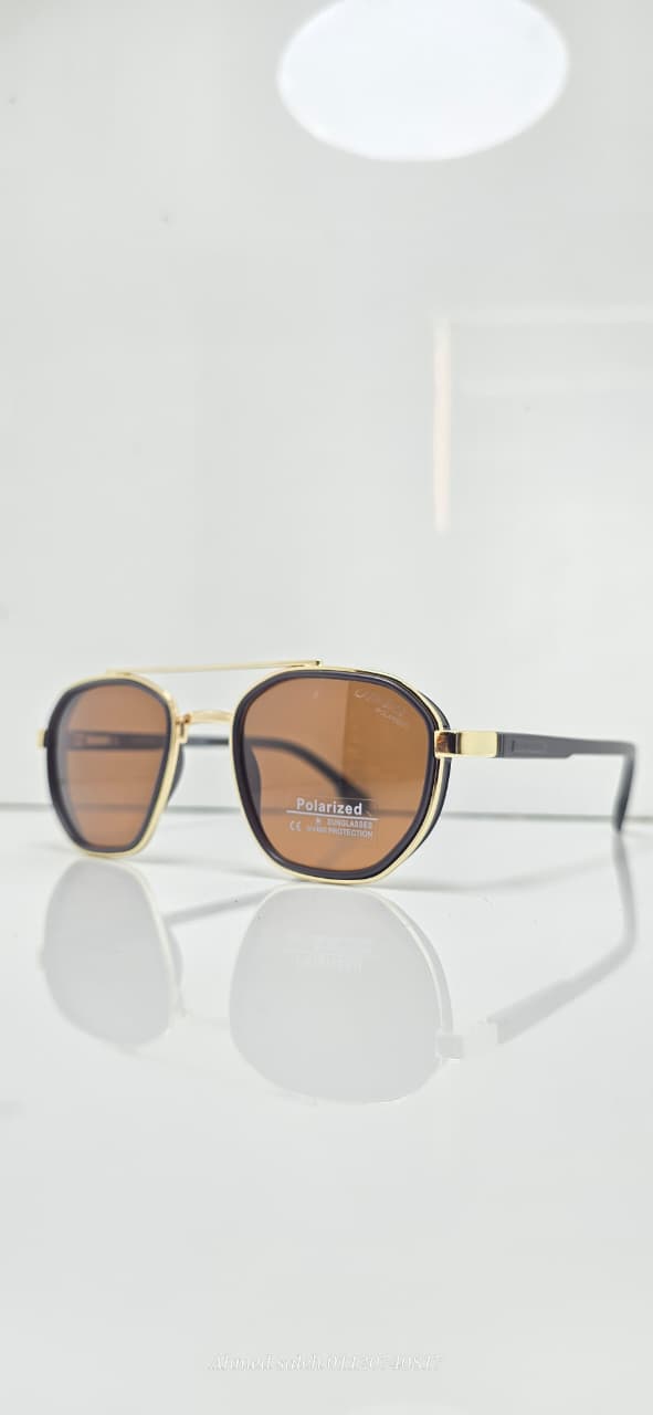 POLARIZED CARRERA Classic Aviator Double Bridge Metal Frame.