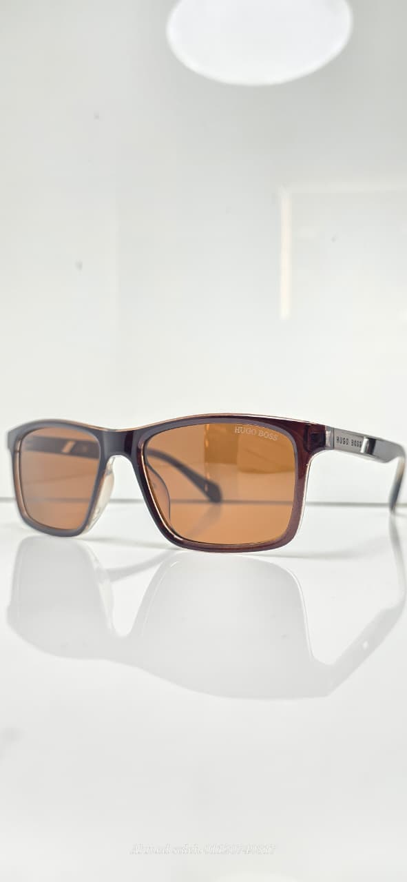 Polarized HUGO BOSS Matte Navy Square Sunglasses