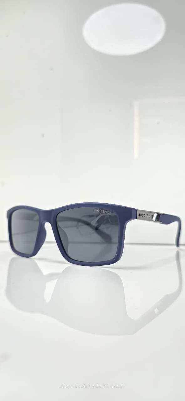 Polarized HUGO BOSS Matte Navy Square Sunglasses