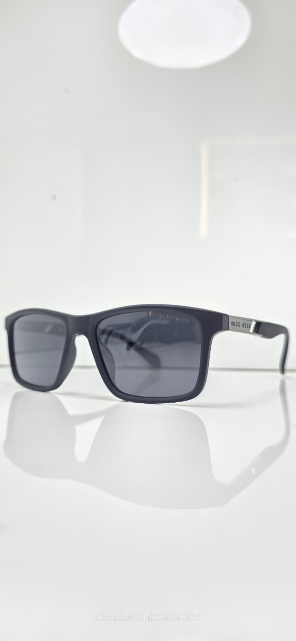 Polarized HUGO BOSS Matte Navy Square Sunglasses