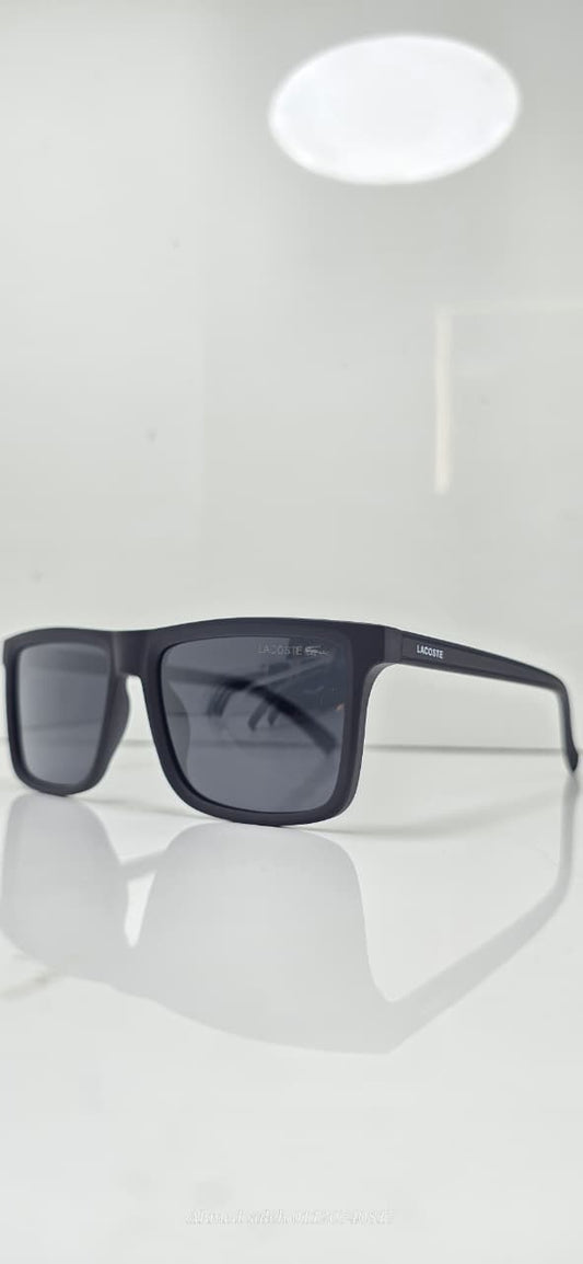 LACOSTE Minimalist Sport Sunglasses - Matte Navy Blue &amp; Polarized Lenses