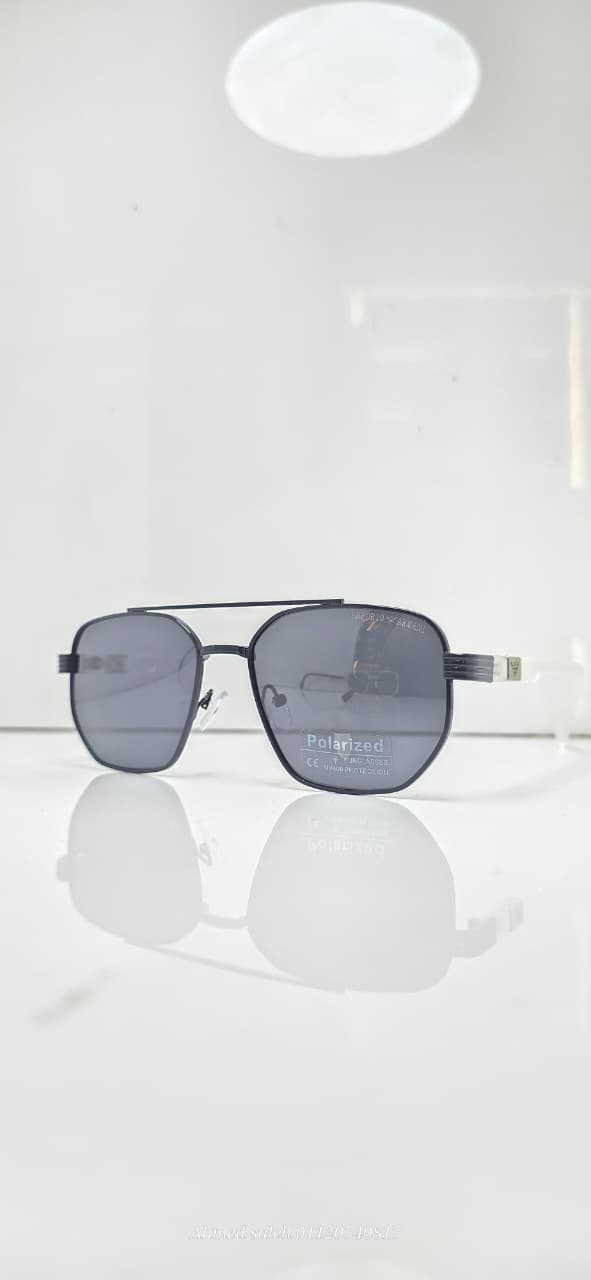 POLARIZED EMPORIO ARMANI Luxury Squared/Geometric Metal Frame (MEN.