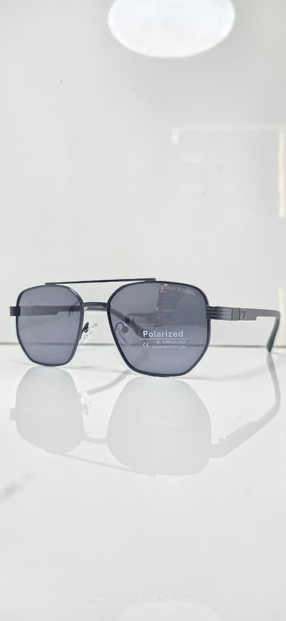 POLARIZED EMPORIO ARMANI Luxury Squared/Geometric Metal Frame (MEN.