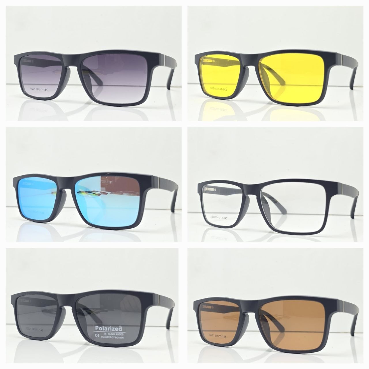 5-in-1 Magnetic Clip-on Sunglasses Set - Polarized & Night Vision